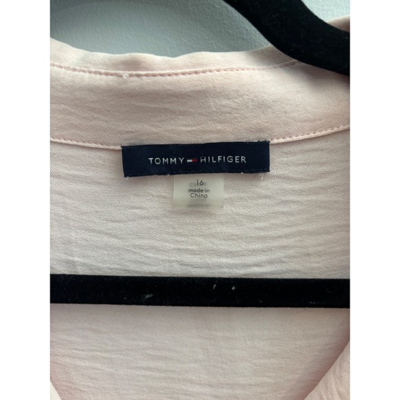 Tommy Hilfiger Pink Textured Collared Short Sleeve Shirt Dress Size 16 - Picture 3 of 5